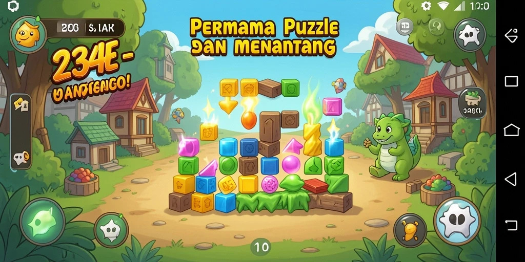 Cuplikan gameplay menarik dari 234E, menunjukkan tantangan Puzzle.