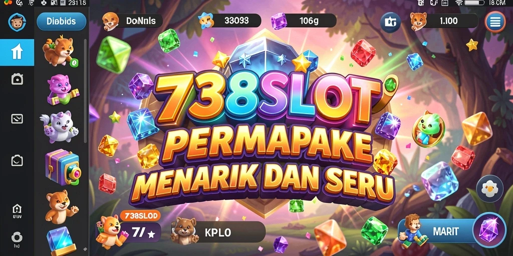 Tampilan gameplay 738SLOT yang penuh warna dan menantang.
