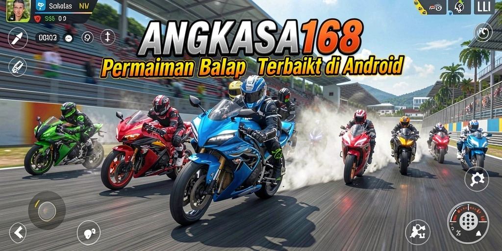 Tangkapan layar menunjukkan balapan motor yang mendebarkan di lintasan.