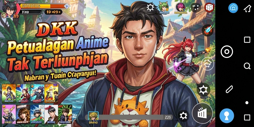 Screenshot DKK menampilkan aksi pertandingan seru dengan karakter anime.