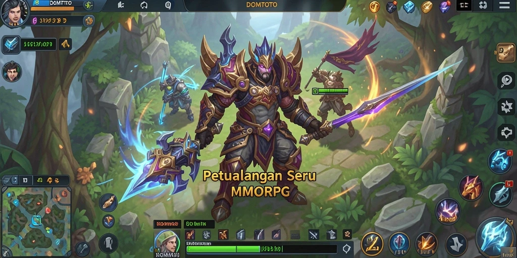 Tampilan gameplay DOMTOTO menunjukkan aksi seru dalam dunia MMORPG.