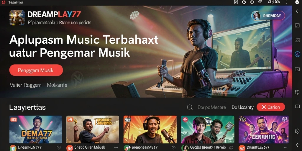 Tampilan gameplay <strong>DREAMPLAY77</strong> saat pengguna memilih lagu favorit.