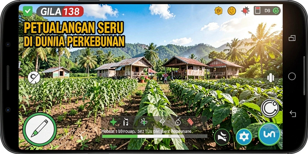 Screenshot GILA138 menampilkan aktivitas seru di kebun hijau.