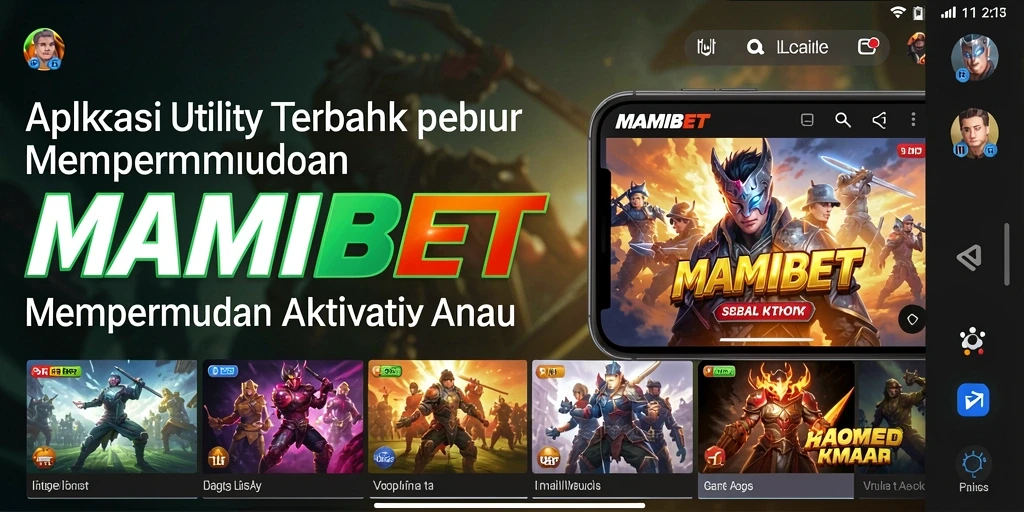 Screenshot MAMIBET menampilkan antarmuka aplikasi Utility yang modern dan intuitif.