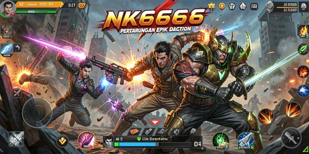 Screenshot NK666 menampilkan aksi pertarungan yang menegangkan dan dinamis.
