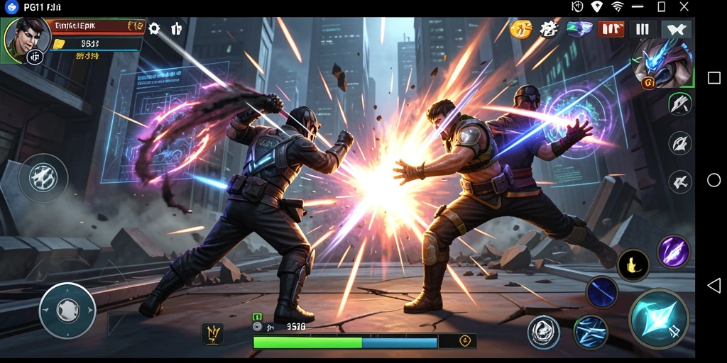 Gameplay seru dari PG11 menampilkan pertarungan karakter yang dinamis.