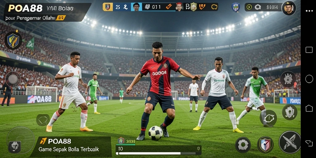 Tampilan gameplay POA88 yang menegangkan dan realistis dalam pertandingan sepak bola.