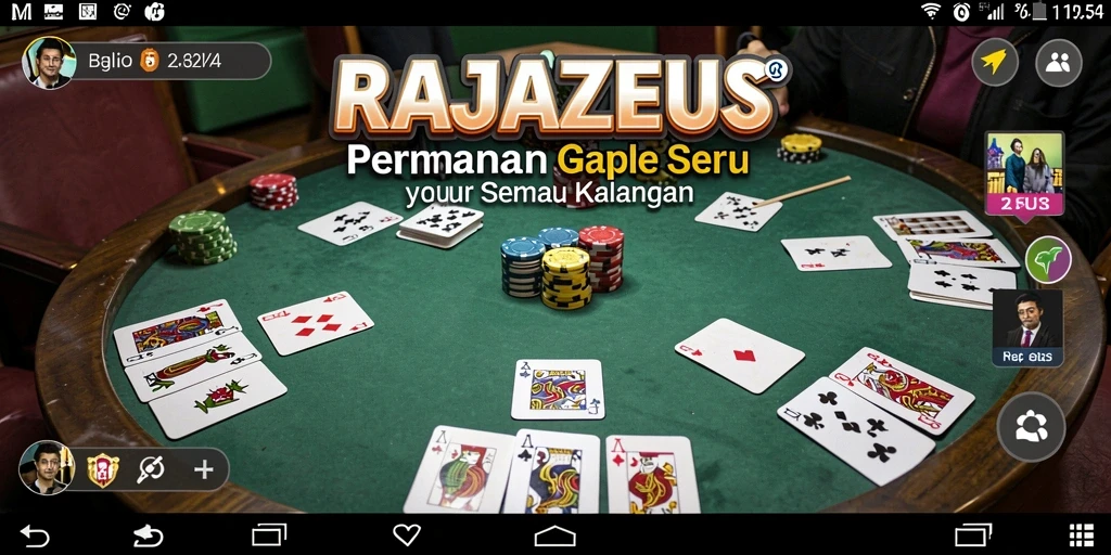 Screenshot gameplay RAJAZEUS menampilkan aksi seru permainan Gaple.