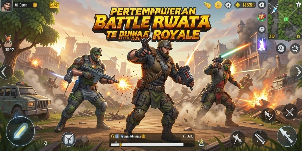 Tampilan gameplay menegangkan di RK55 dengan pertempuran seru dan strategis.