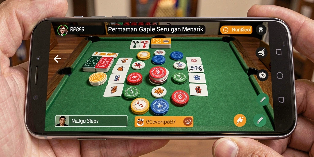 Tampilan menarik dari permainan Gaple di RP886.
