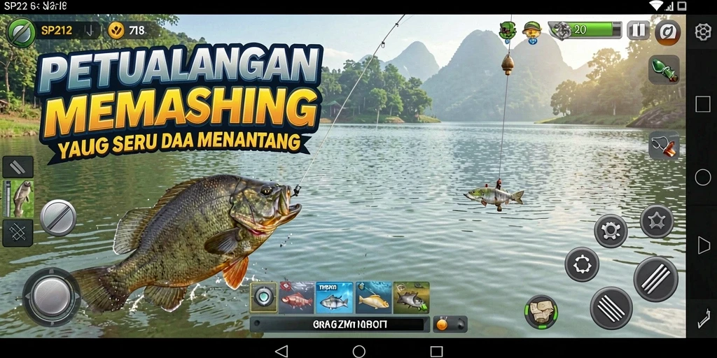 Tampilan permainan <strong>SP212</strong> menampilkan aksi memancing yang mendebarkan.