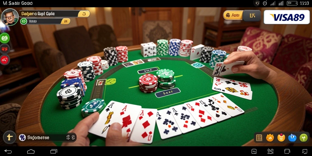Tampilan gameplay Gaple yang seru dan menarik di VISA89.