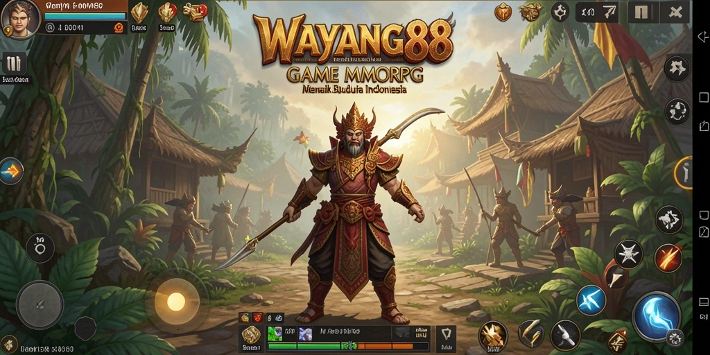 Tampilan seru gameplay WAYANG88 yang menampilkan pertarungan epik.