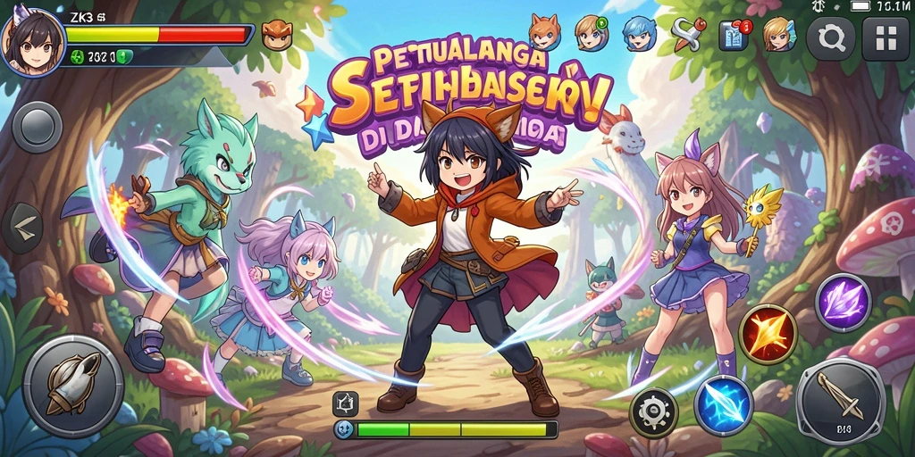 Tampilan gameplay seru dari ZK3 dengan karakter anime khas.