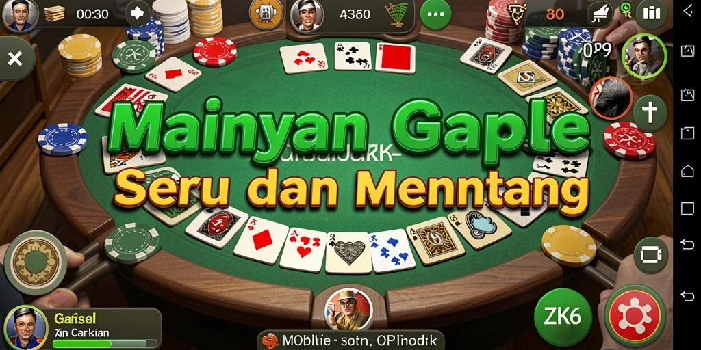 Tangkapan layar gameplay ZK6 yang penuh aksi Gaple.